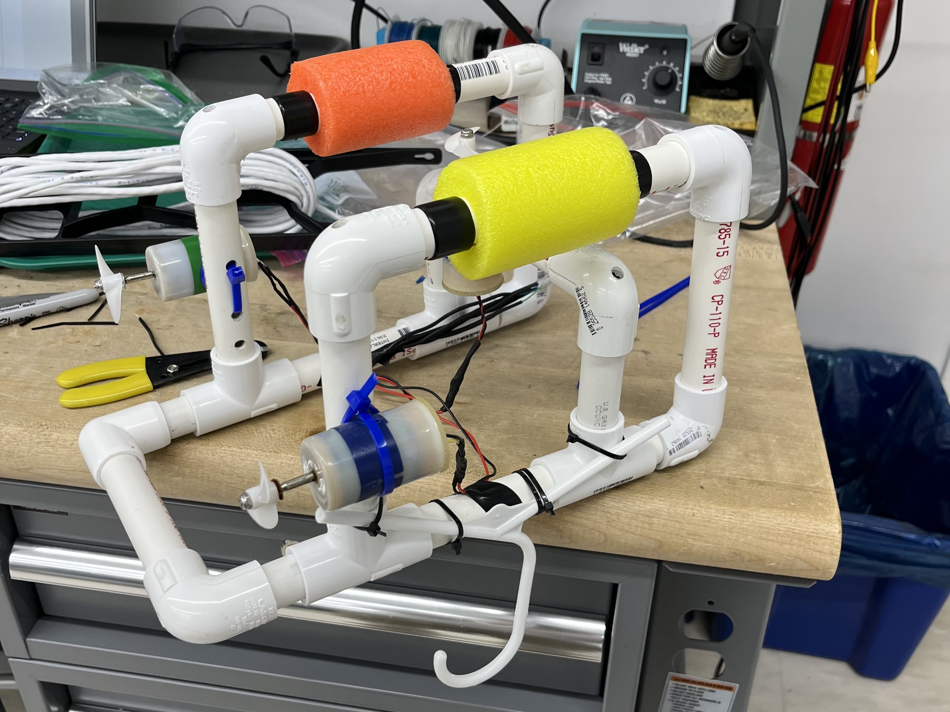 Remotely operated vehicle made of PVC