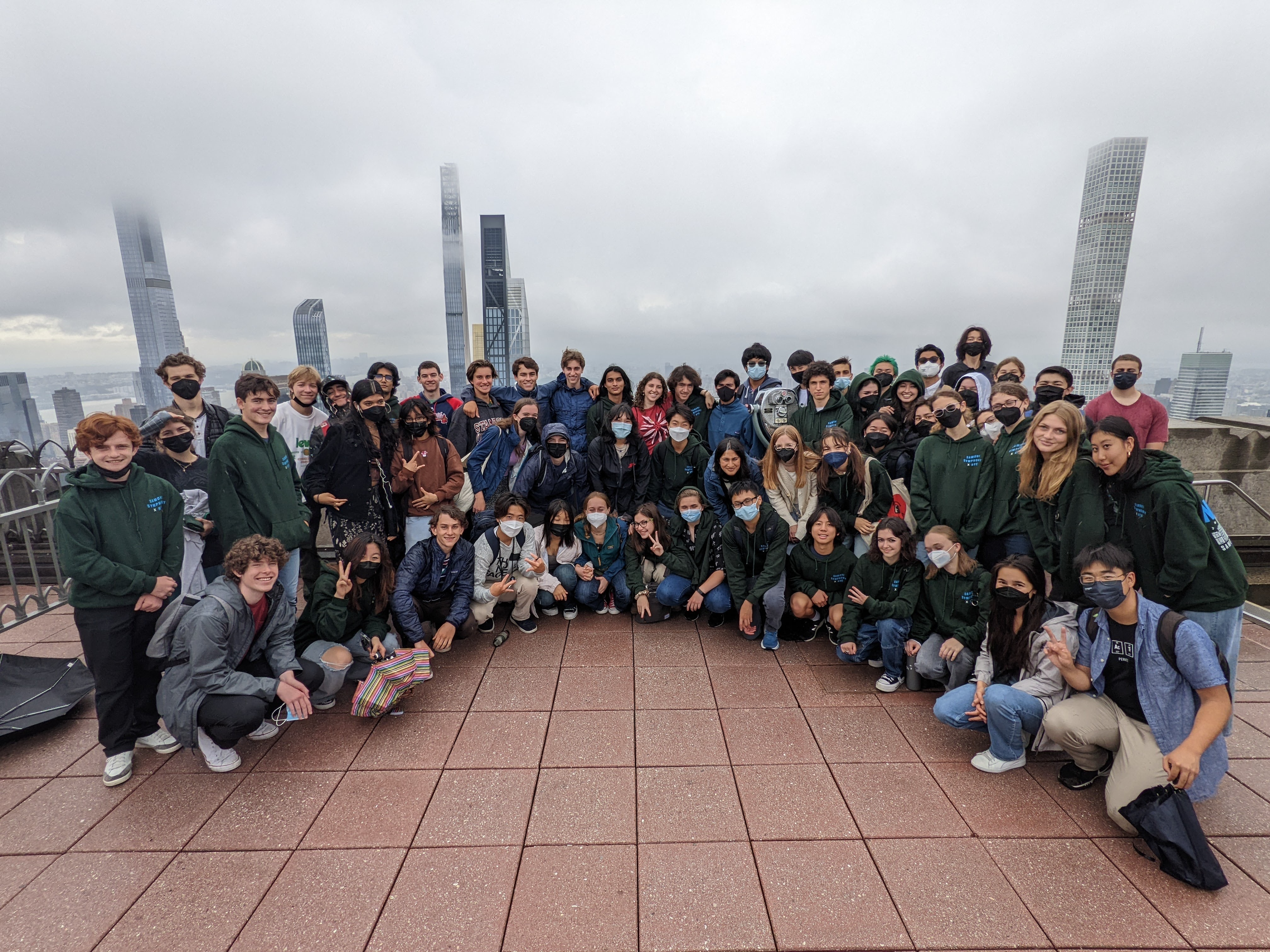 Symphony Orchestra group photo on the Rockefeller Building